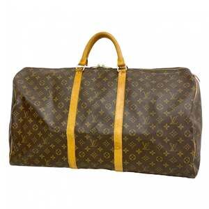 LOUIS VUITTON Brown Monogram Keepall 60 Boston Bag